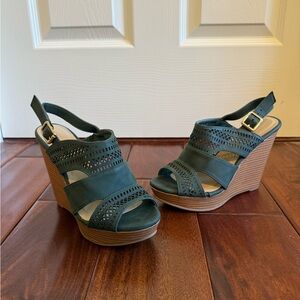 Women's Teal Wedge Sandals